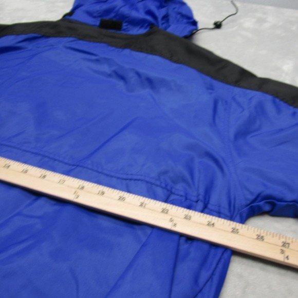 Vintage Marlboro Unlimited Jacket Mens Large Blue Black Hooded Full Zip Rain 90s - Picture 14 of 15
